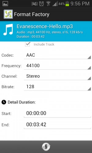 Format Factory Audio Conversion Screen