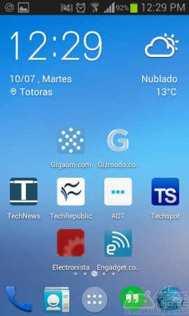 websites en el escritorio de android ejemplo