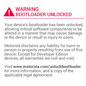 desbloquear bootloader moto g warning