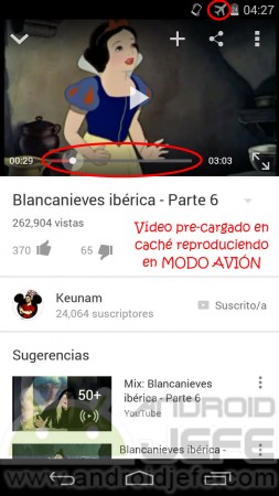 precargar videos youtube ver offline modo avion