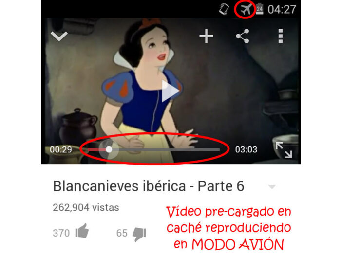 youtube offline videos descargados cache