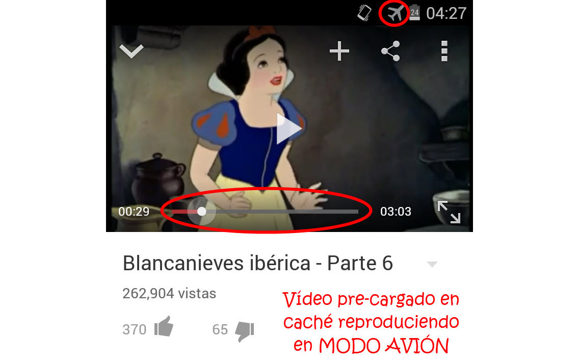 youtube offline videos descargados cache