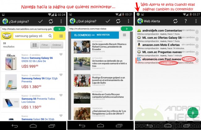 monitorear cambios en páginas web