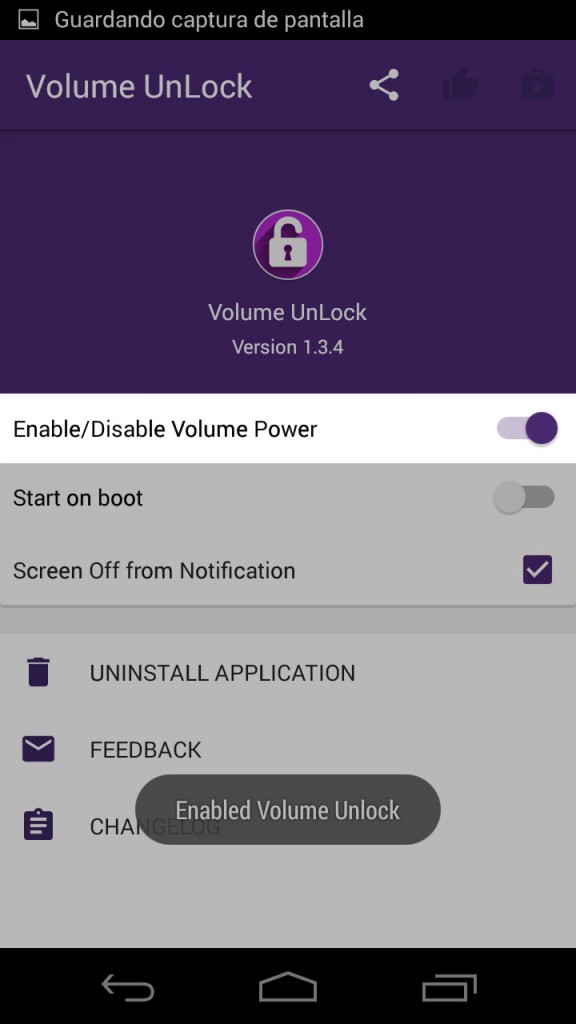 despertar android teclas volumen apagar