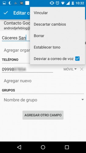 mandar llamada buzon voz android