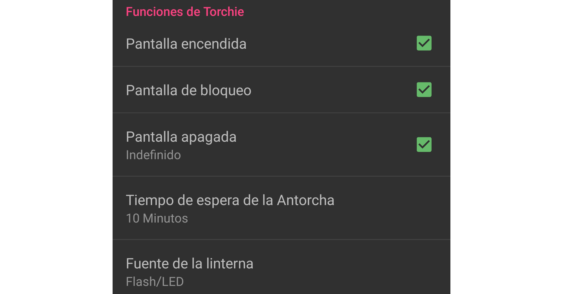 linterna botones volumen