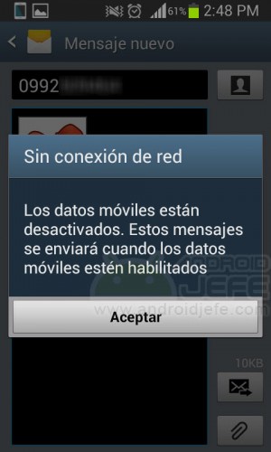 configurar mms android sin conexion