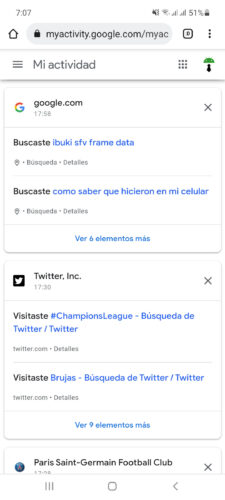 saber que hicieron en mi celular busquedas
