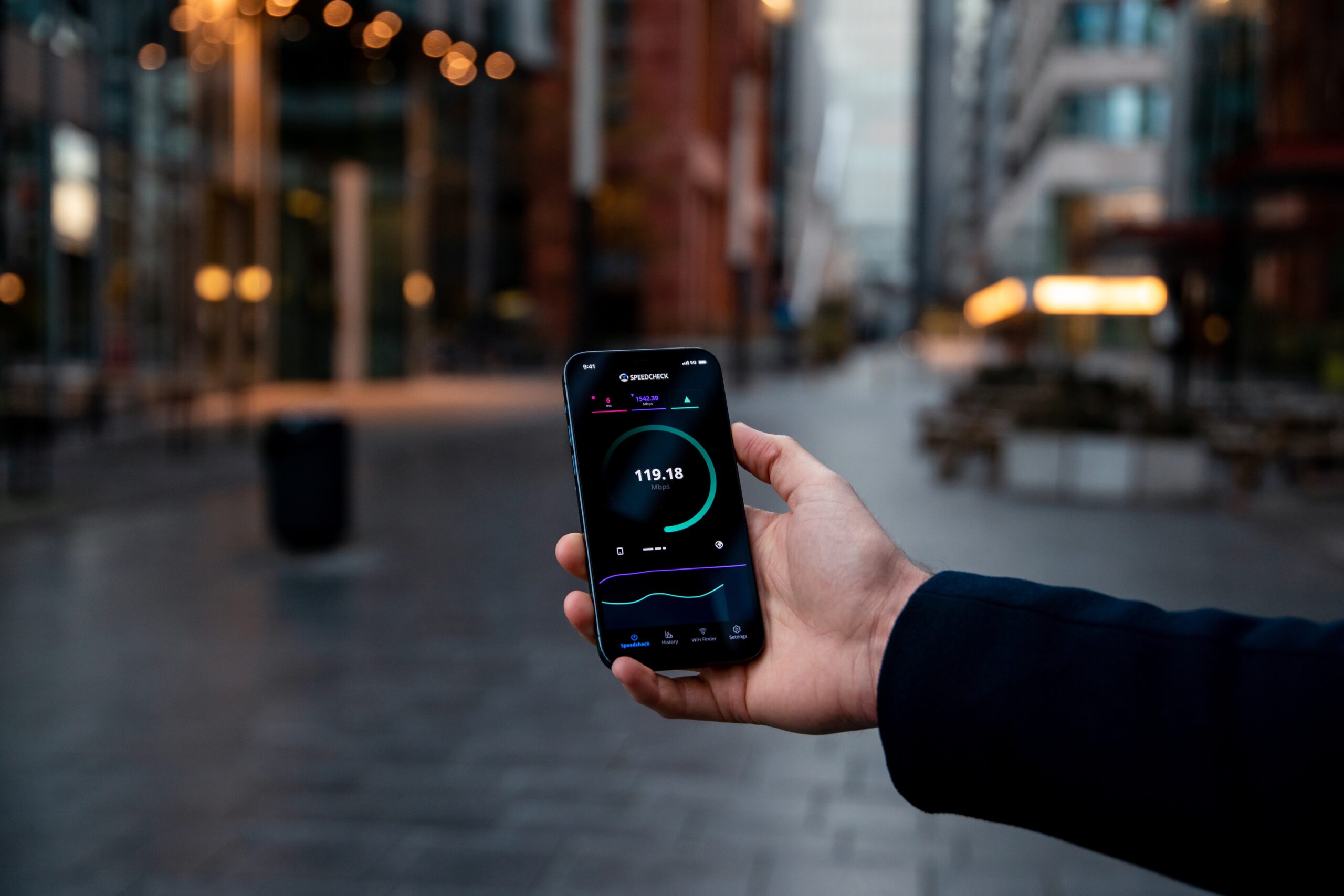 Teléfono celular velocidad datos móviles