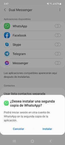 dual messenger whatsapp