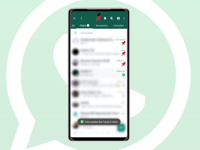 Chats fijados en whatsapp