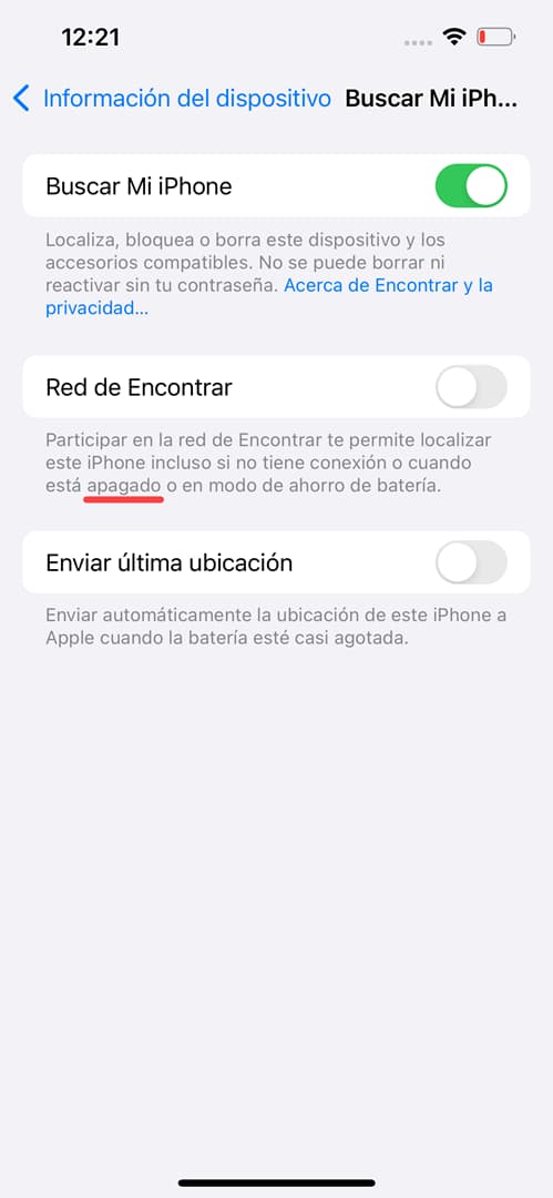 Localizar iphone apagado