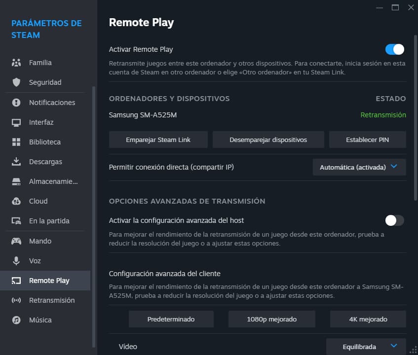 Cómo jugar juegos de Steam en Android: Steam Link Remote Play