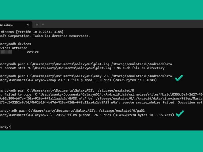transferir muchos archivos android pc rapido adb