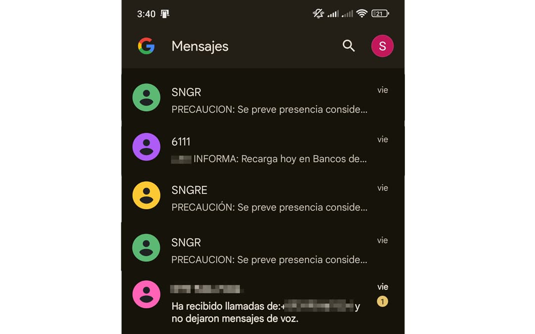 silenciar mensajes sms android