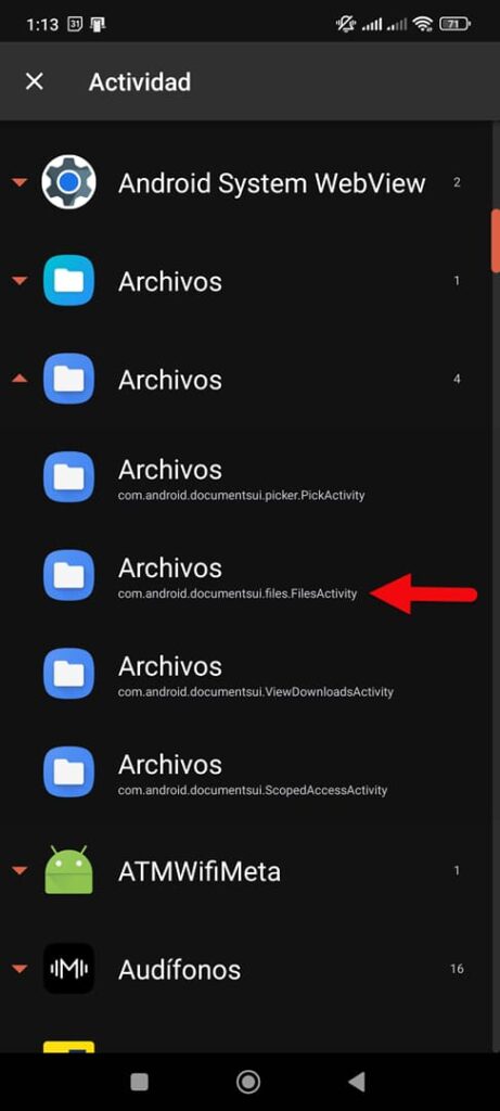administrador de archivos android