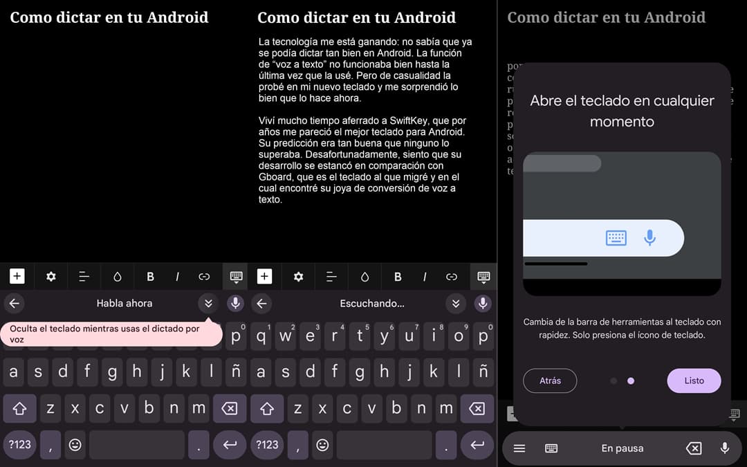 el mejor teclado android dictado