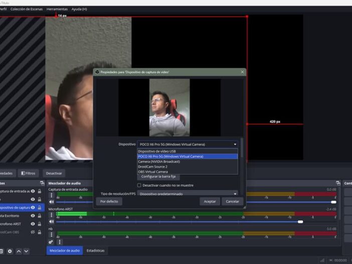 android camara web obs
