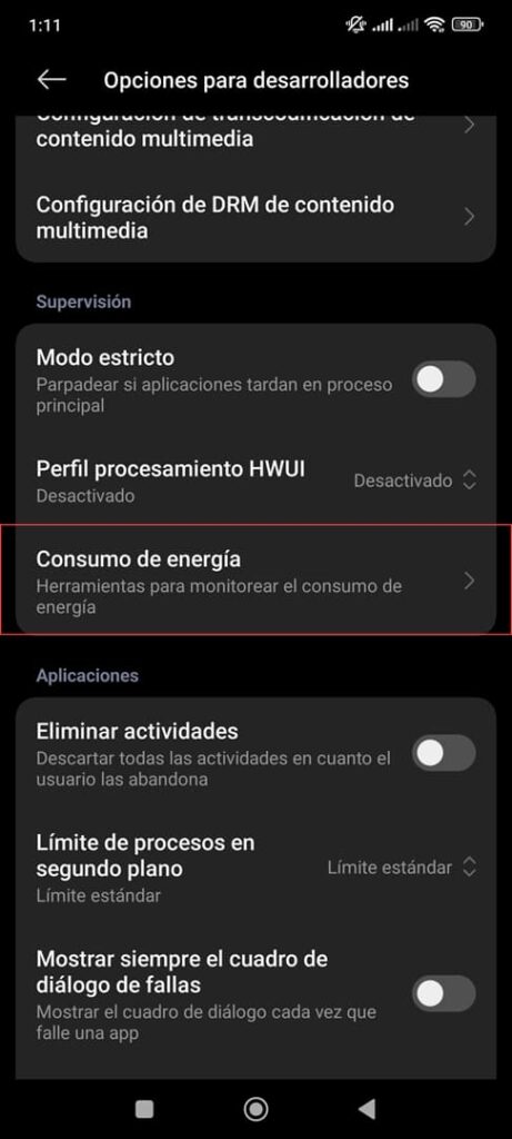 monitor bateria android miliamperios tiempo real