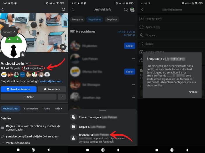 bloquear seguidor facebook