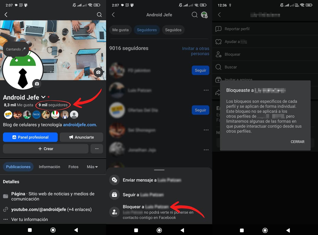 bloquear seguidor facebook