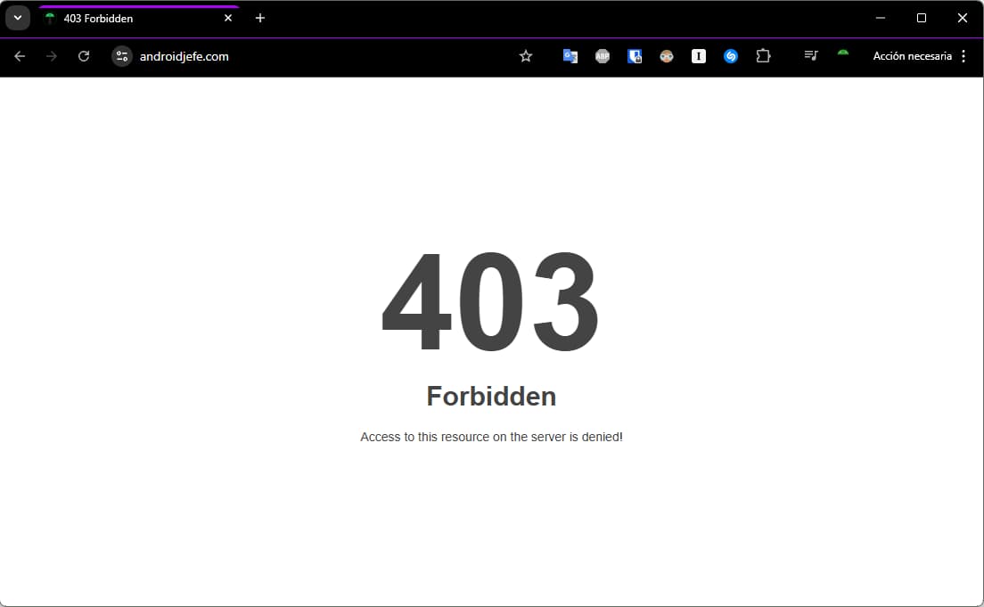 403 forbidden wordpress android app