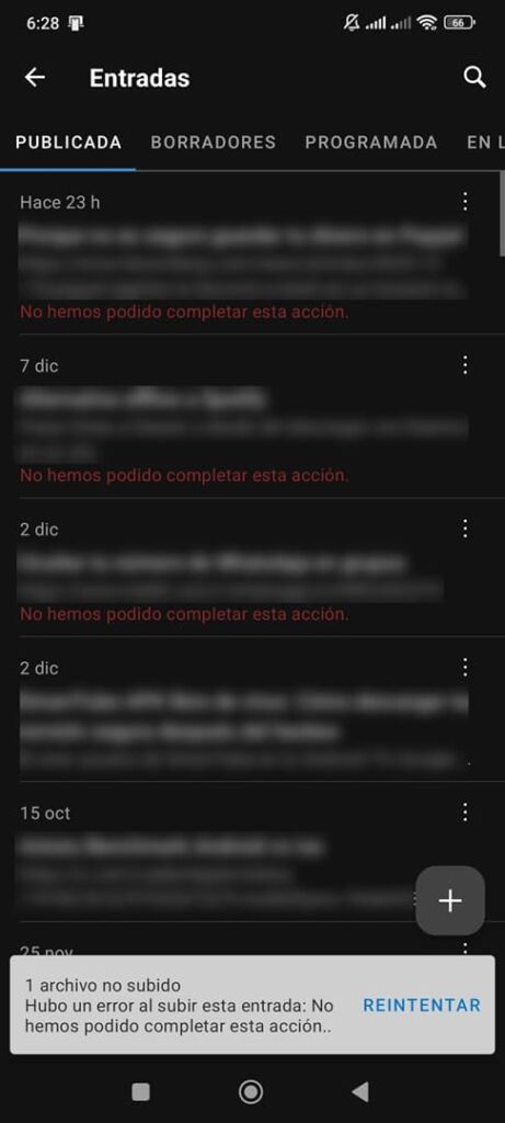 wordpress app error