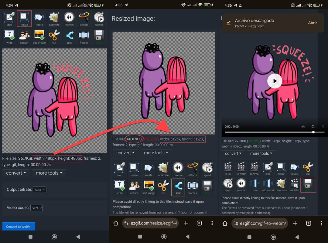 crear sticker animado telegram con gif