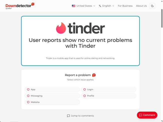 tinder no funciona