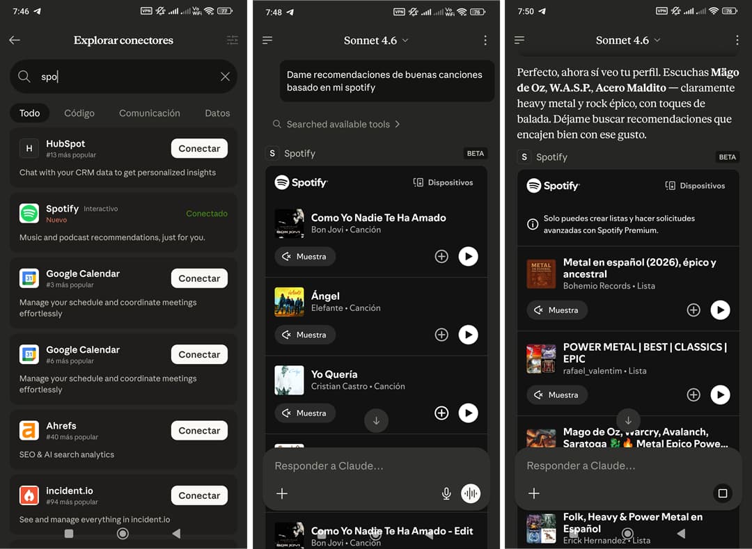 claude ai y spotify