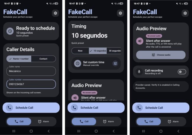 fake call app android