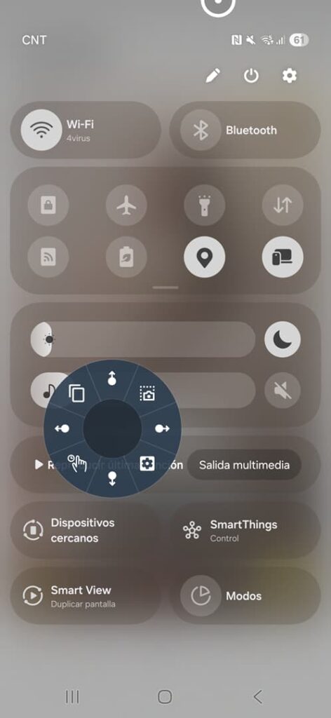 manejar android con una mano menu