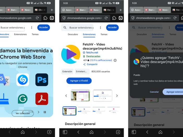 instalar extensiones chrome android