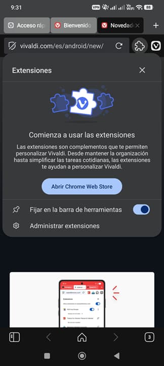 extensiones chrome web store android