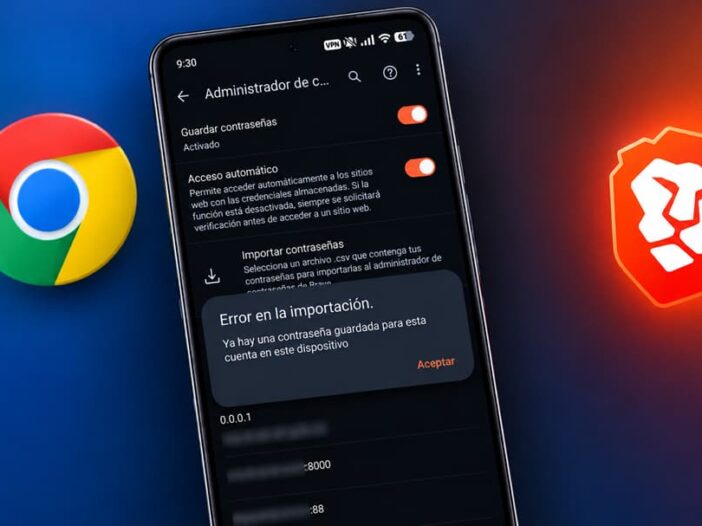 error importar contraseñas brave