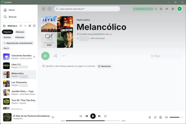 spotify is rate limiting requests
