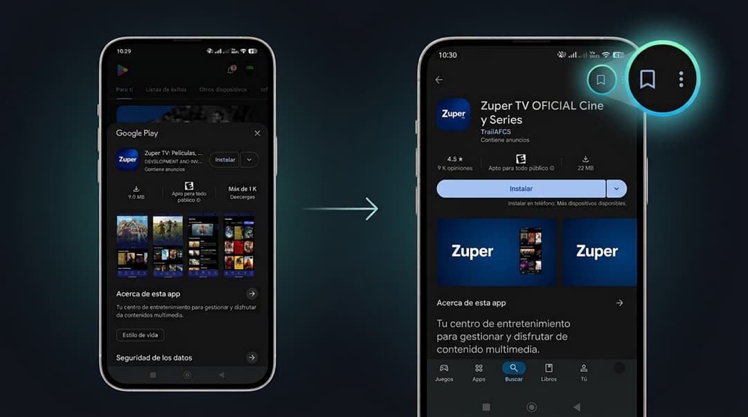 visualizar a pantalla completa play store