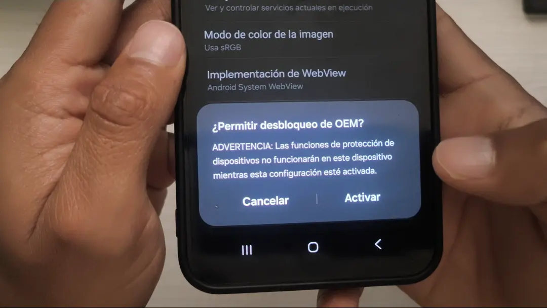 permitir desbloqueo de oem samsung galaxy